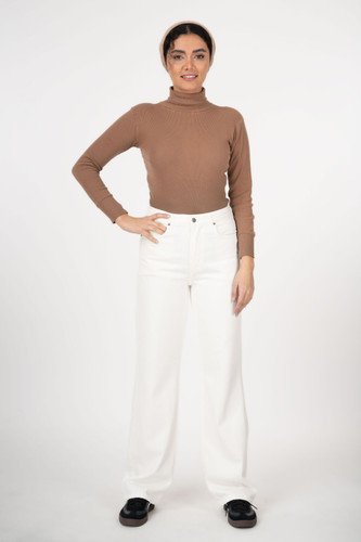 شلوار جین زنانه راسته سفید(استریت لاین) جک پات ریزشی royal jeans