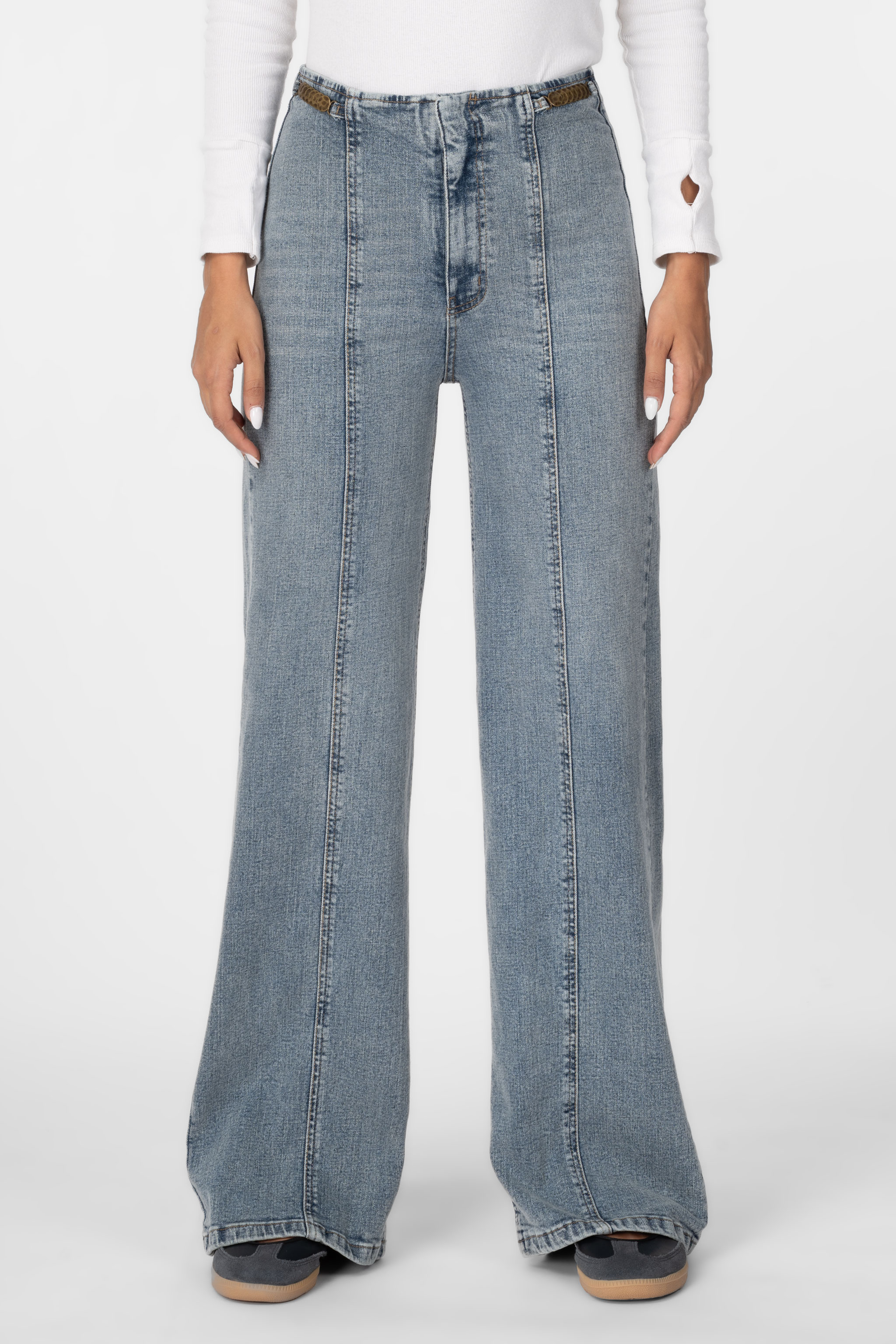 شلوار جین زنانه بگی فلکس(Niva) آبی وسط کثیف شور رویال جین Royal Jeans