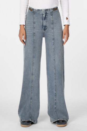 شلوار جین زنانه بگی فلکس(Niva) آبی وسط کثیف شور رویال جین Royal Jeans