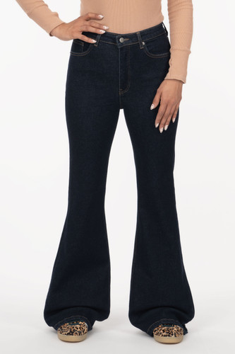شلوار جین زنانه بوتکات فلکس(کشی) آبی خام شور رویال جین Royal Jeans