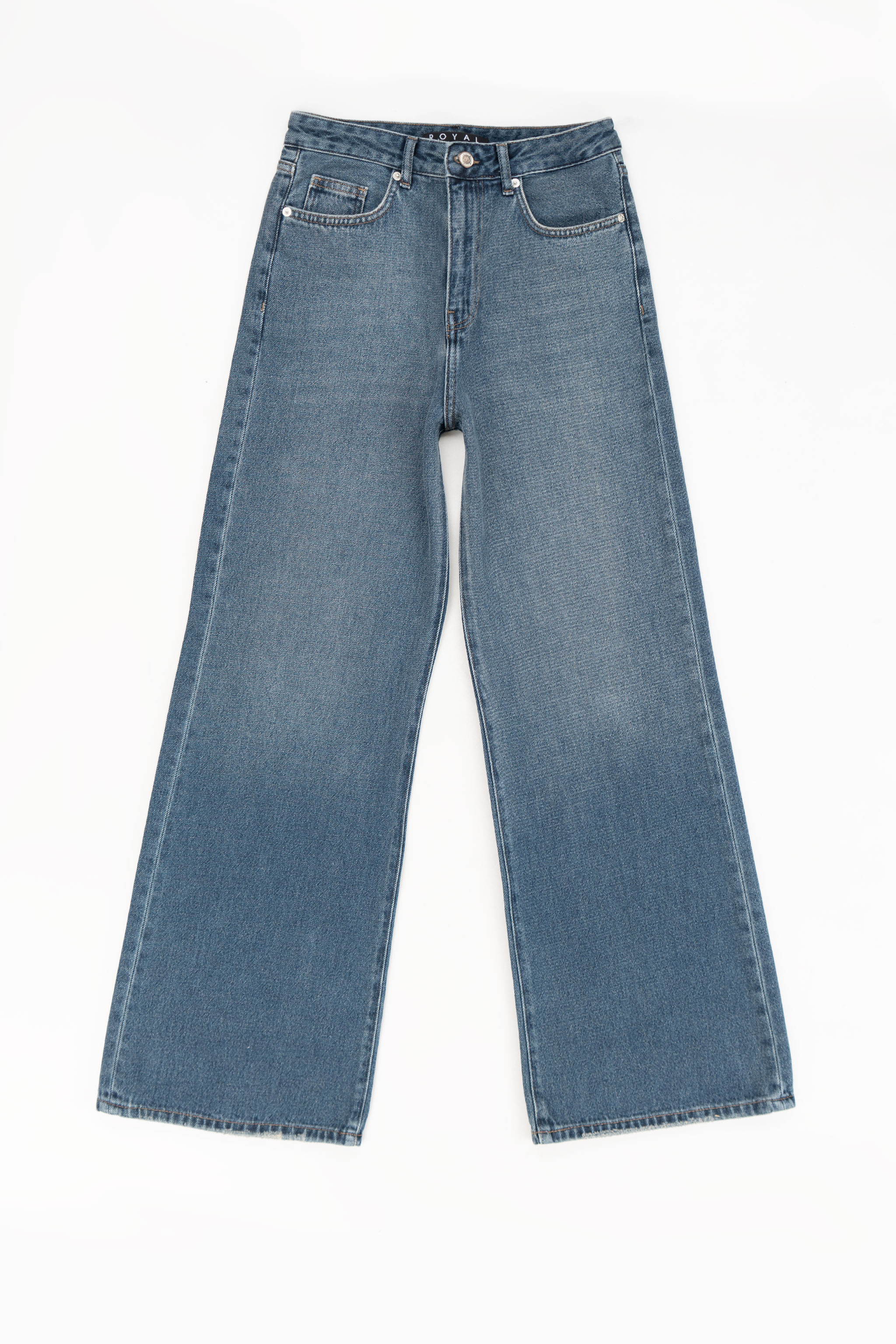 شلوار جین زنانه بگی آبی وسط جک پات ریزشی رویال جین royal jeans